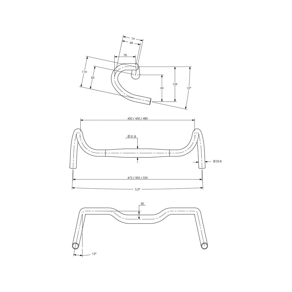 Manillar Surly Truck Stop Bar 45cm 31.8mm